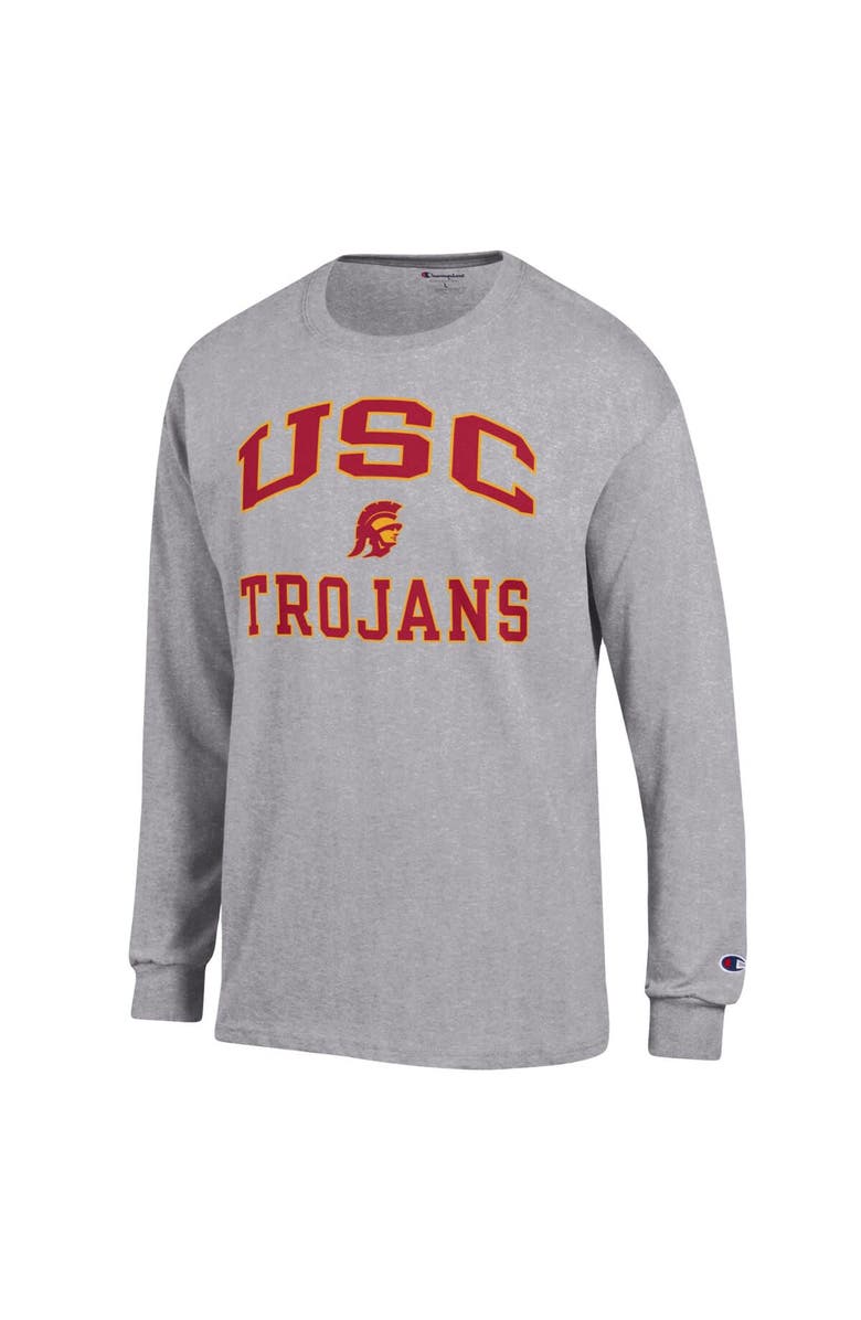 Champion Men's Champion Heather Gray USC Trojans High Motor Long Sleeve T-Shirt, Alternate, color, 