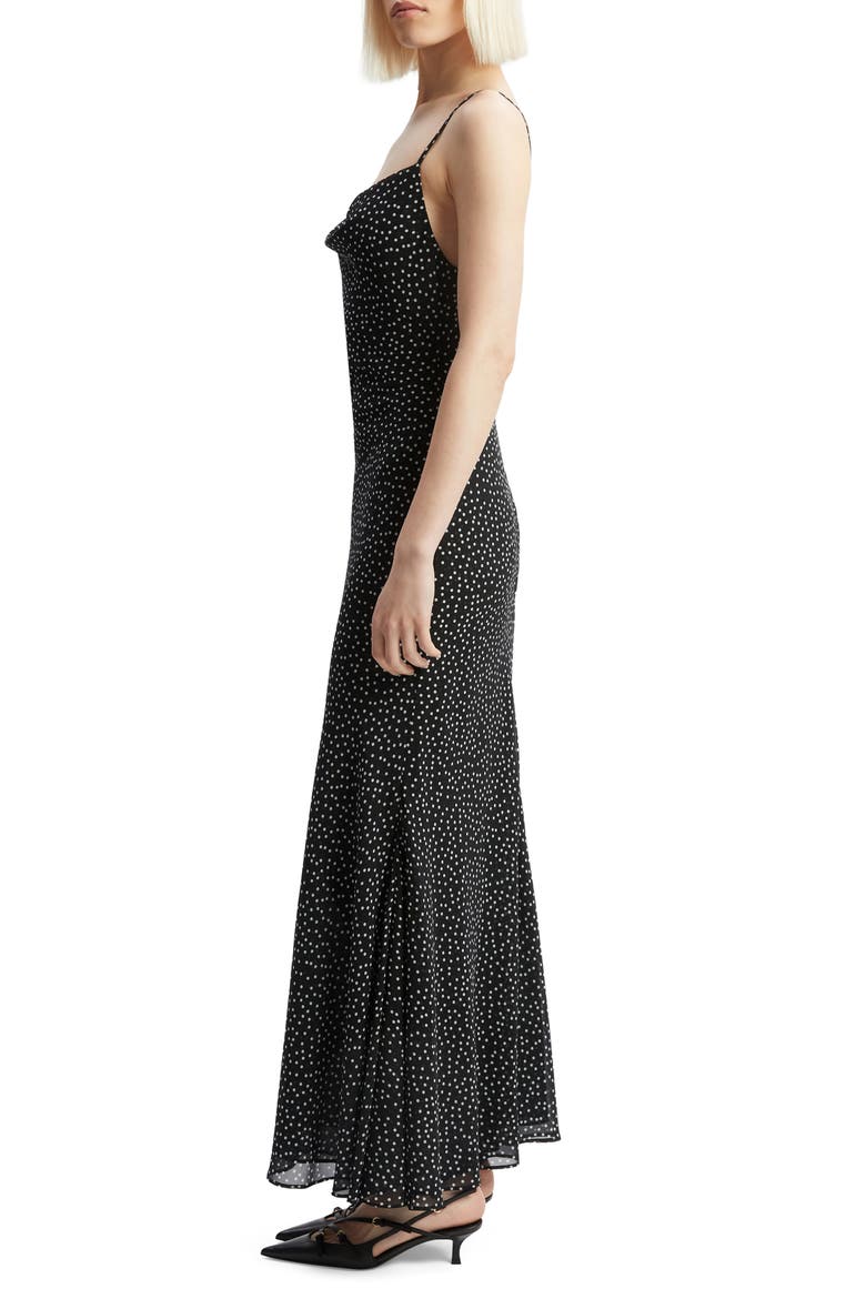 Monroe Cowl Neck Maxi Dress, Alternate, color, BLACK SPOT