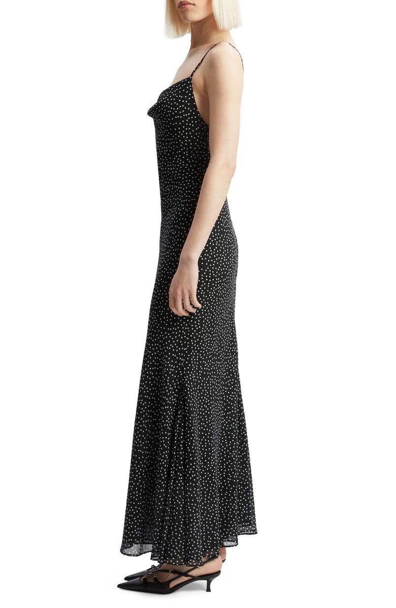 Bardot Monroe Cowl Neck Maxi Dress, Alternate, color, Black Spot