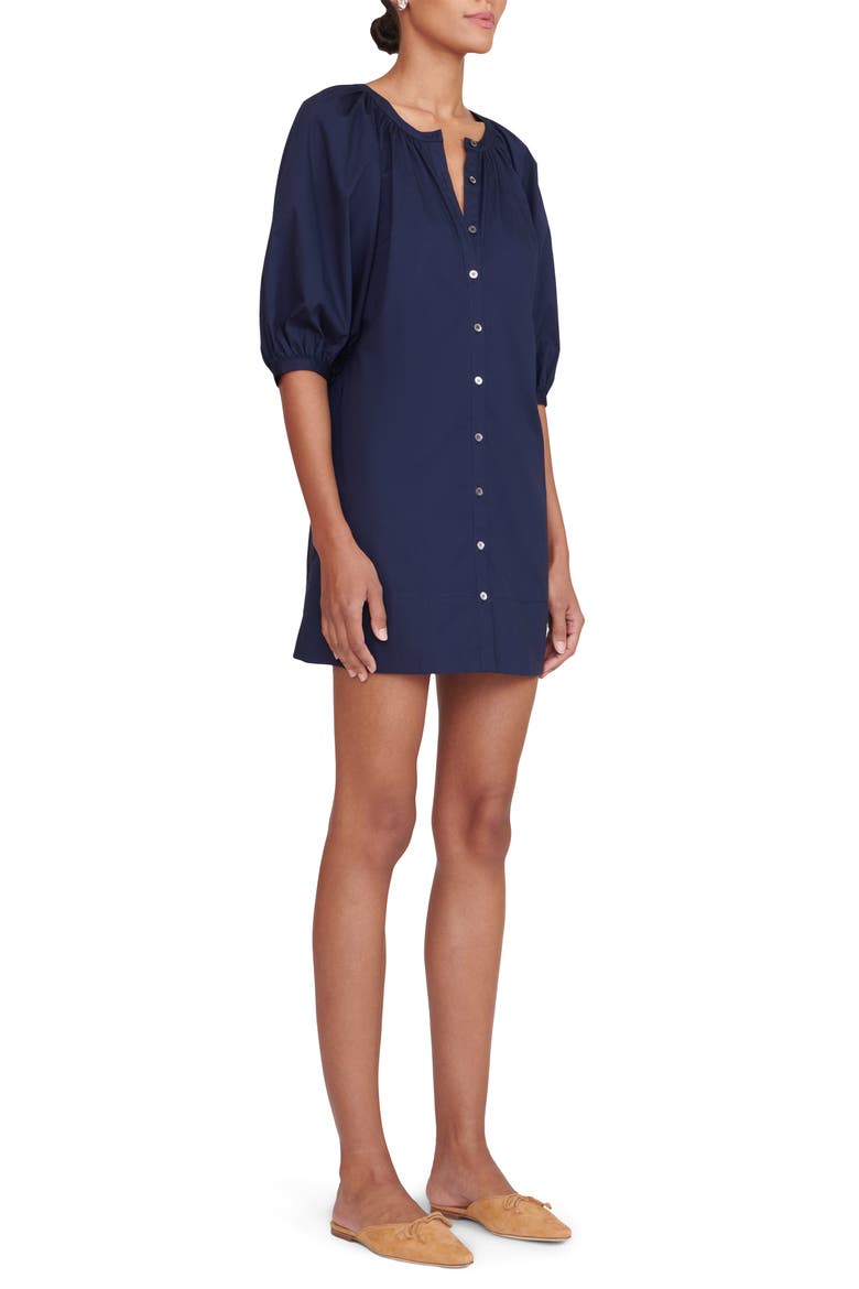 Vincent Stretch Cotton Mini Shirtdress, Alternate, color, NAVY