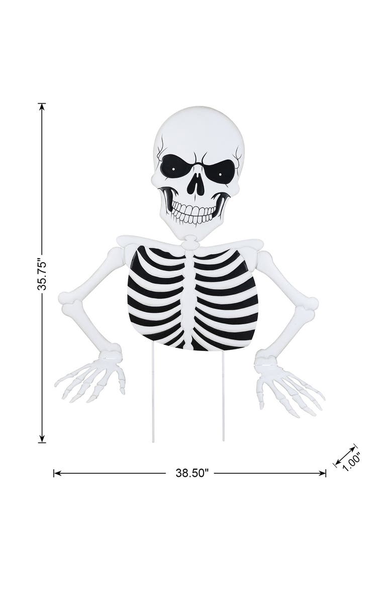 Halloween Metal Lighted Yard Stake with Timer, Alternate, color, White