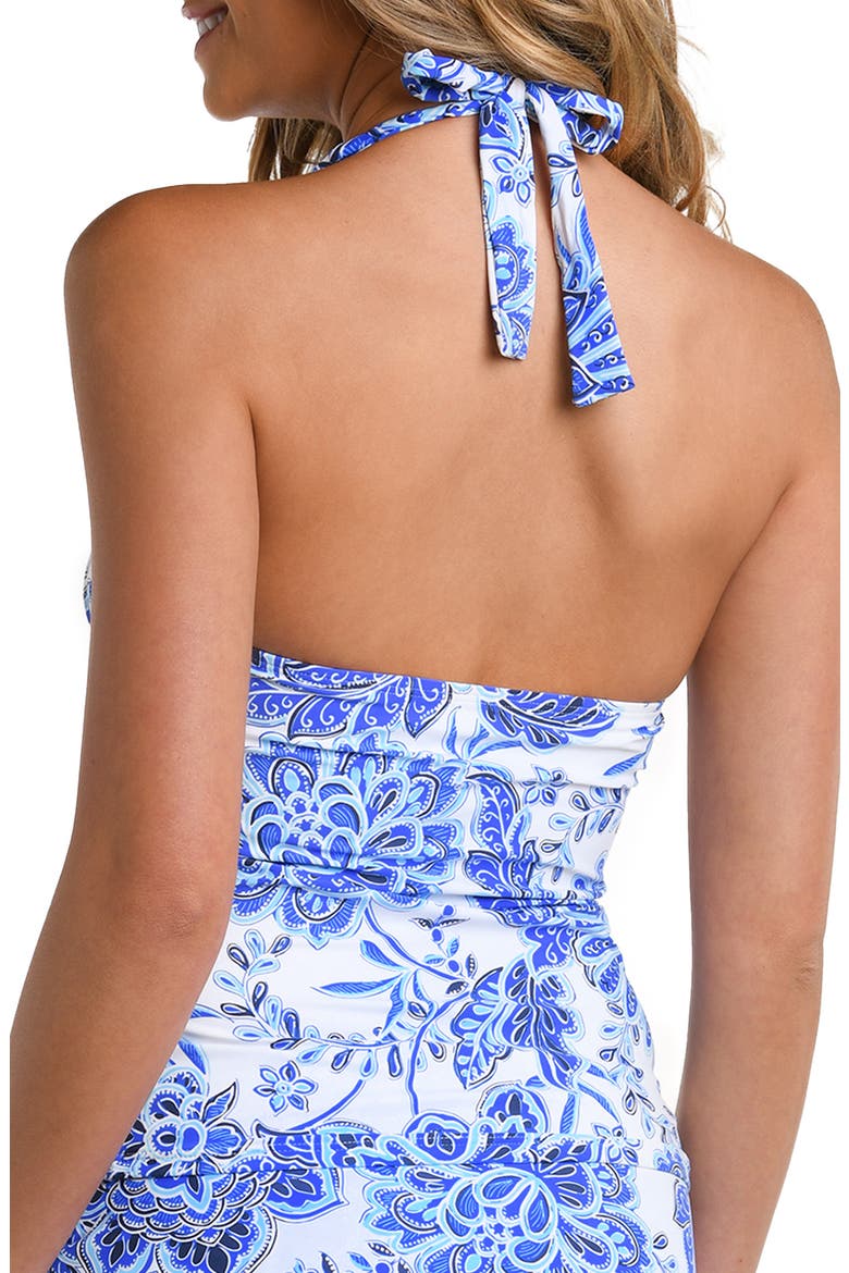 Beyond Goddess Halter Tankini, Alternate, color, BLUE
