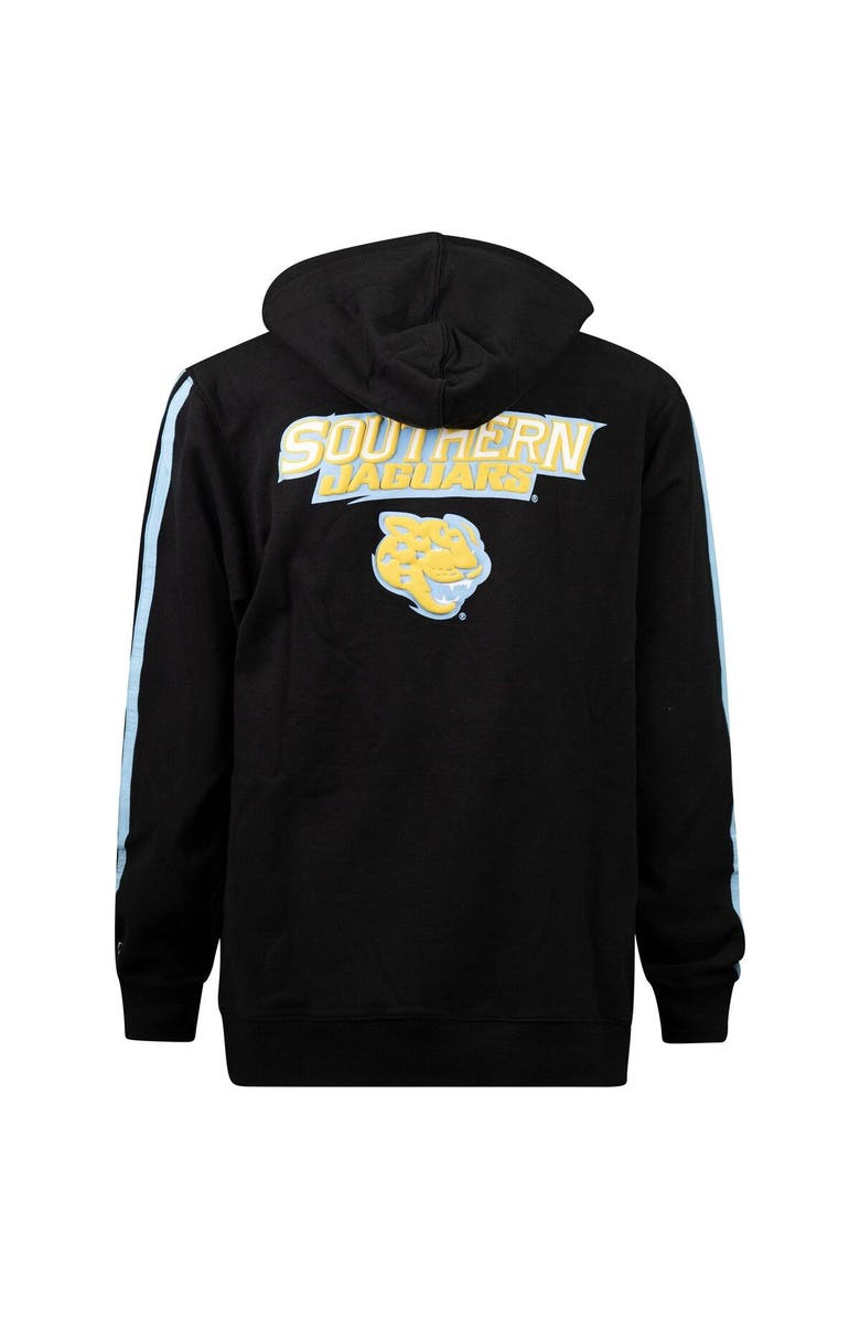 FISLL Men's FISLL Black Southern University Jaguars Oversized Stripes Pullover Hoodie, Alternate, color, 