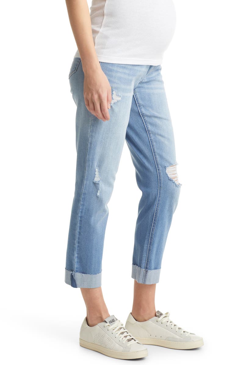 1822 Denim Roll Cuff Girlfriend Slim Maternity Jeans, Alternate, color,