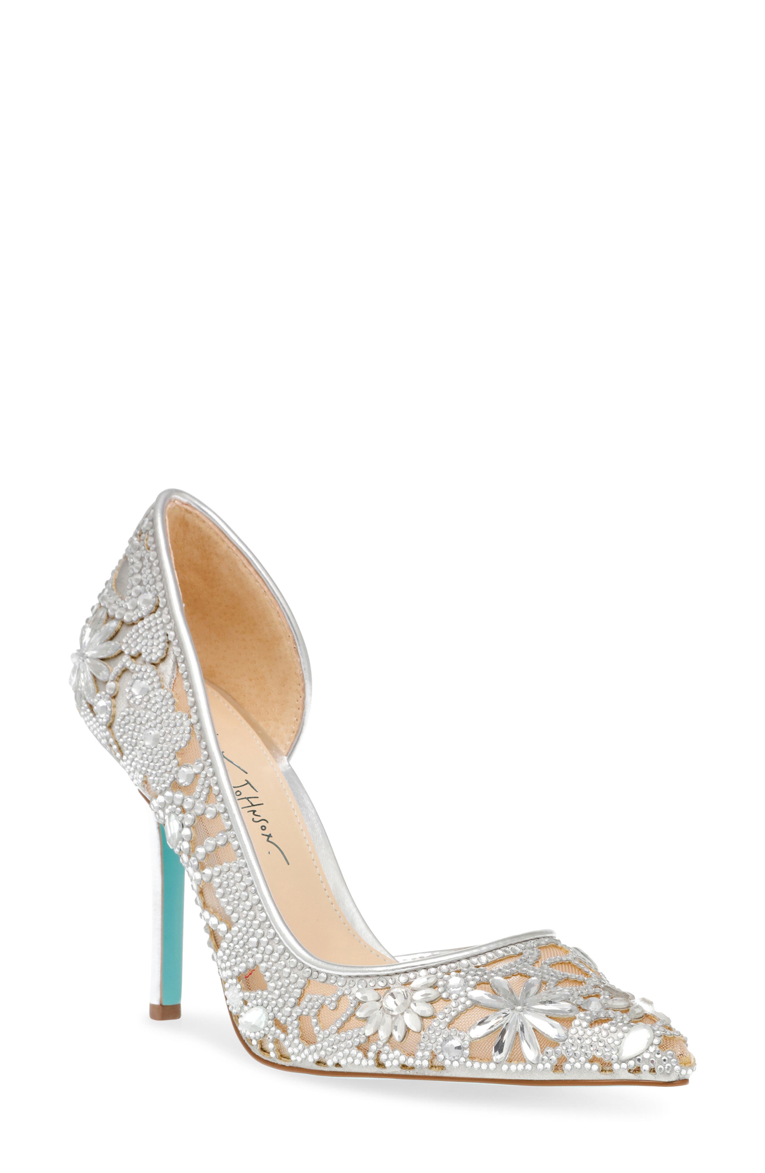 Betsey Johnson Chic Half d'Orsay Pump, Main, color, Silver