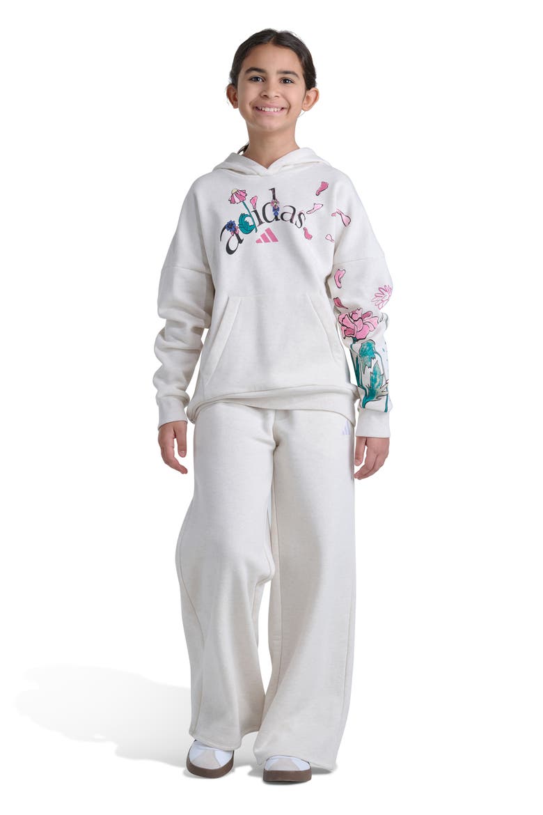 Kids' Graphic Hoodie, Alternate, color, TAN HEATHER