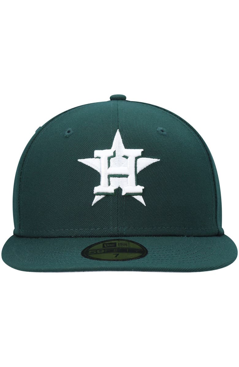 New Era Men's New Era Green Houston Astros White Logo 59FIFTY Fitted Hat, Alternate, color, 