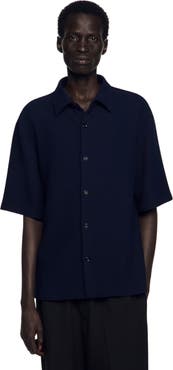 SANDRO Textured shark collar shirt