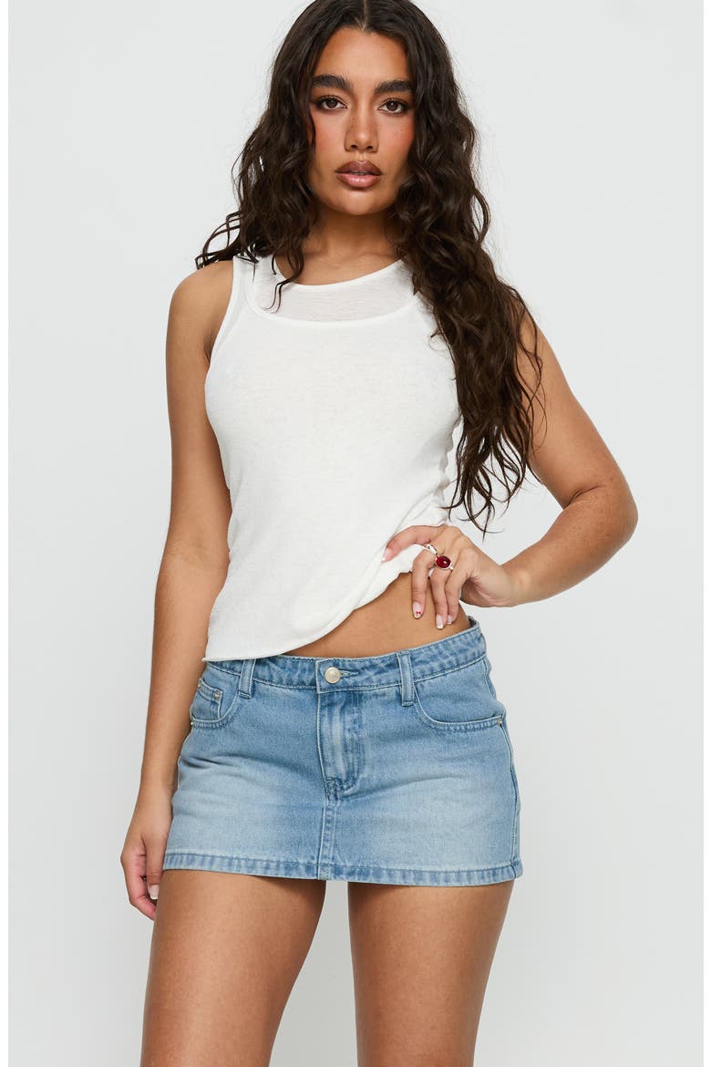 Jordi Low Rise Denim Skort, Alternate, color, LIGHT BLUE WASH
