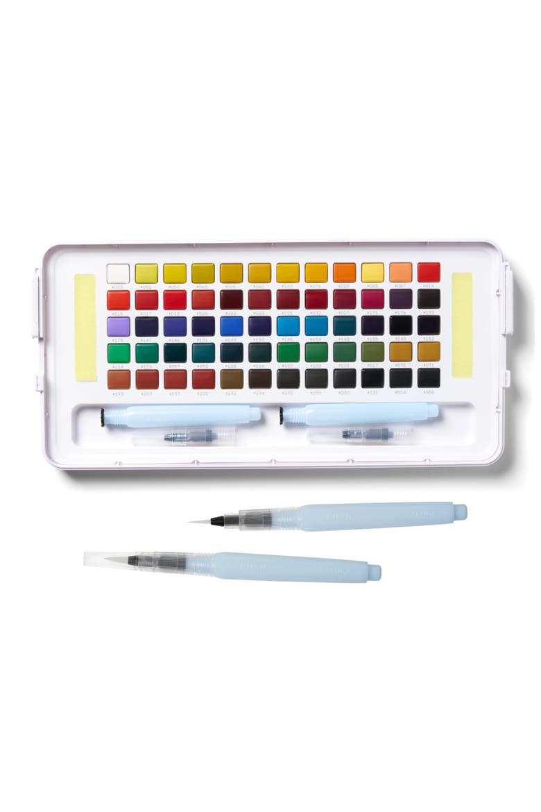 Koi Studio Kit, 60 Colors, 2 Water Brushes, 2 Sponges, 2 Palettes, Main, color, Multicolor