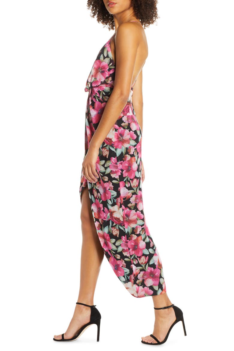 The Ina Floral Print Tulip Hem Cocktail Dress, Alternate, color, BERMUDA FLORAL PINK