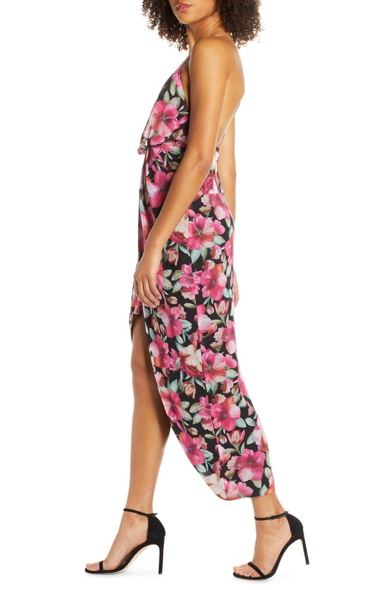 Fame and Partners The Ina Floral Print Tulip Hem Cocktail Dress, Alternate, color, 