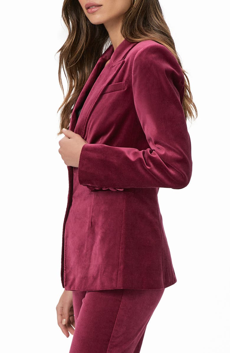 PAIGE Chelsee Stretch Velvet Blazer, Alternate, color, 