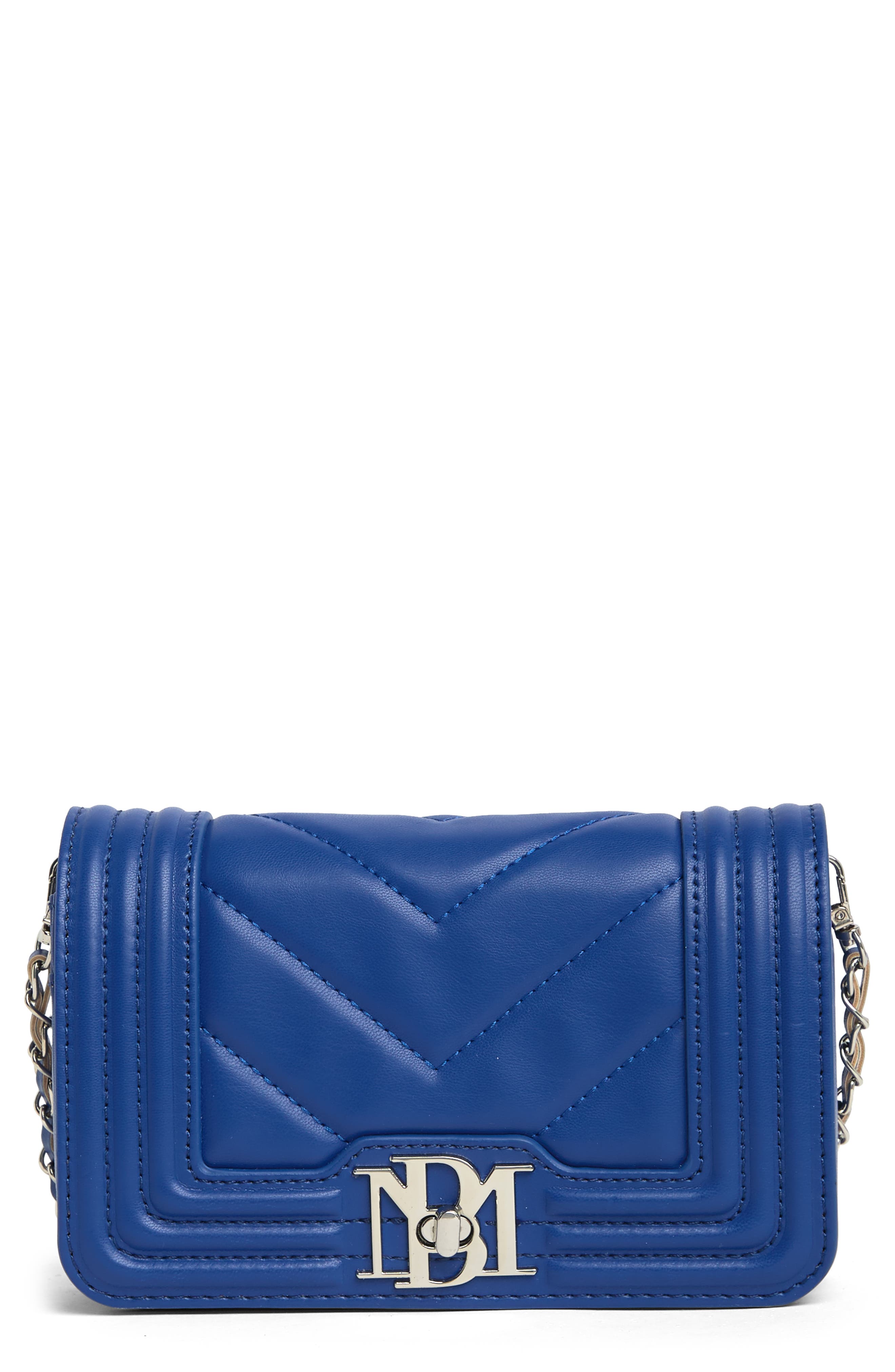 Badgley Mischka Collection Small Chevron Quilted Crossbody Bag, Main, color, 