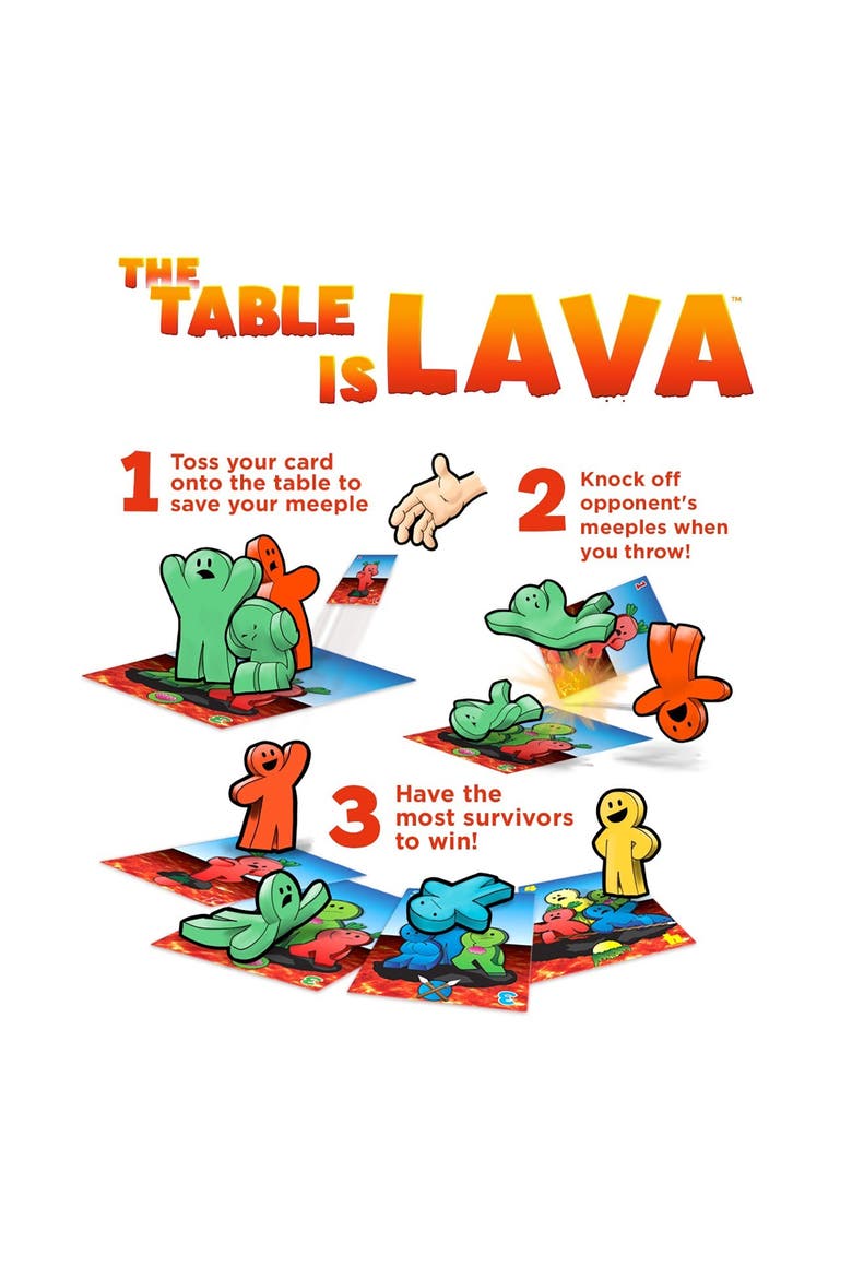 The Table Is Lava R&R Games, Card Throwing Meeple Game, Alternate, color, Multicolored