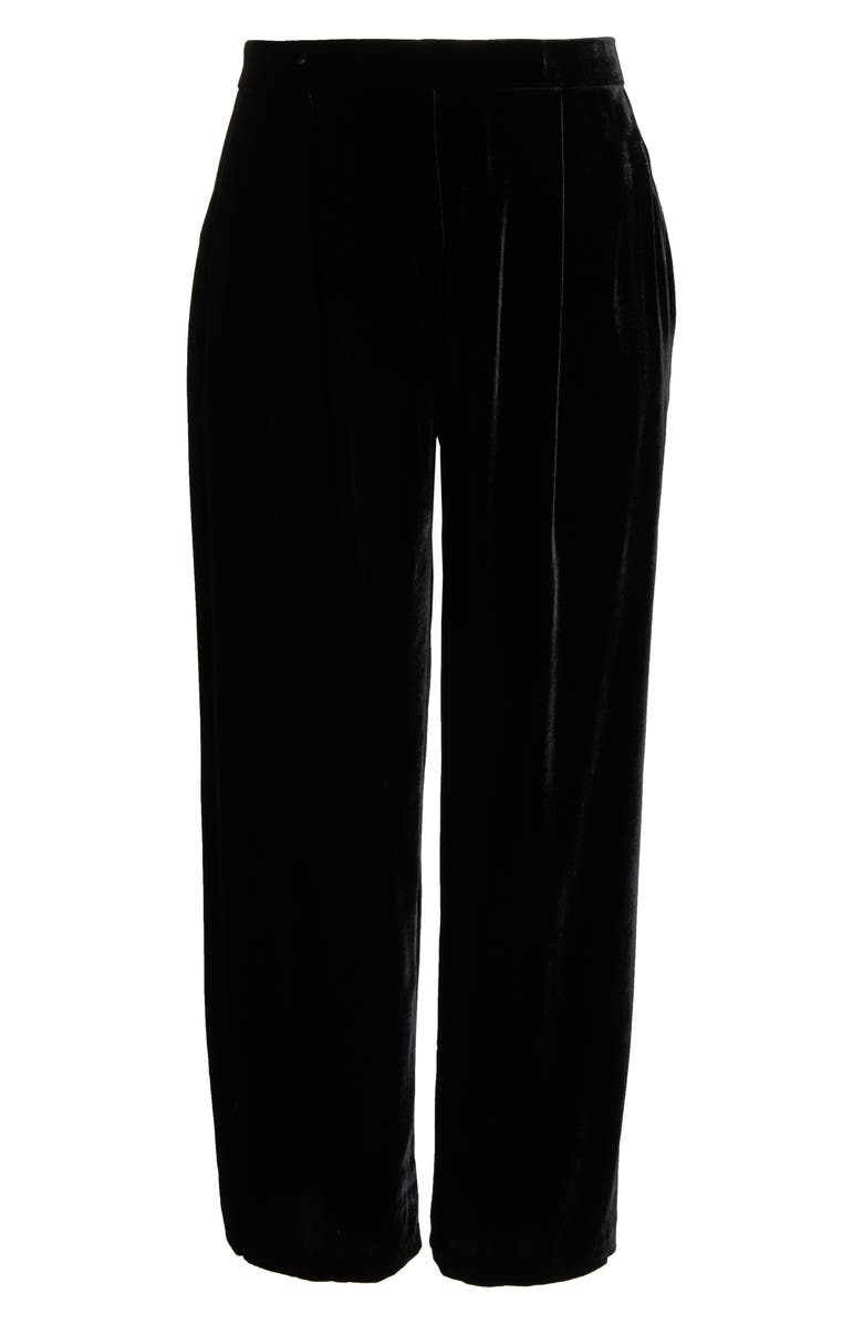 Eileen Fisher High Rise Wide Leg Velvet Ankle Pants, Alternate, color, 