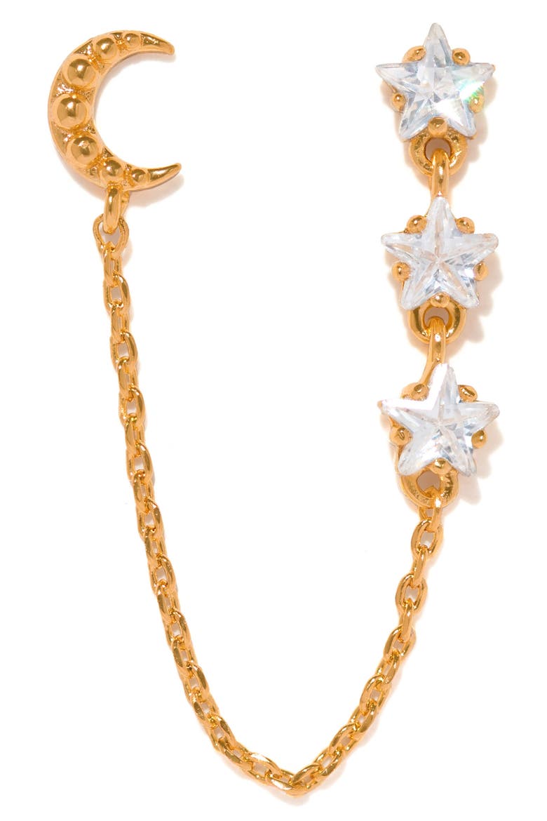 Lunar Link Double Stud Earring, Main, color, GOLD