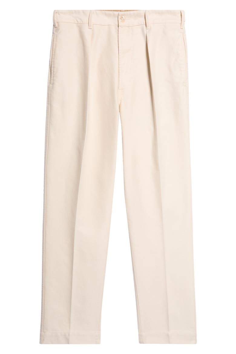 Games Pleated Cotton Moleskin Trousers, Alternate, color, ECRU 050
