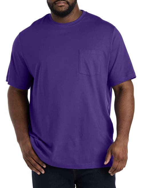 Harbor Bay By Dxl Moisture-wicking Pocket T-shirt In Violet Indigo