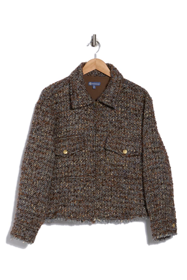 Crop Tweed Jacket, Alternate, color, TOBACCO GOLD MULTI