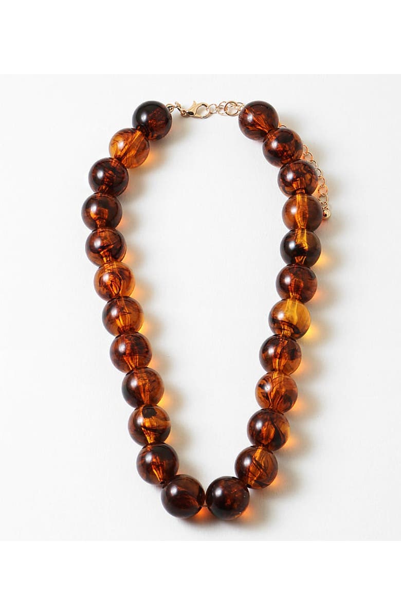 Erin McDermott Jewelry Amber Waves Beaded Necklace, Main, color, Brown