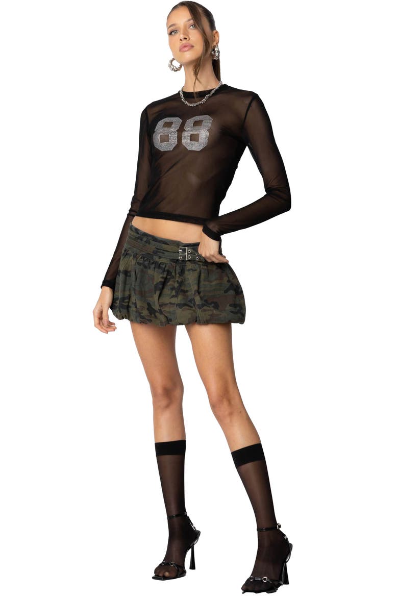 88 Rhinestone Sheer Mesh Top, Alternate, color, BLACK