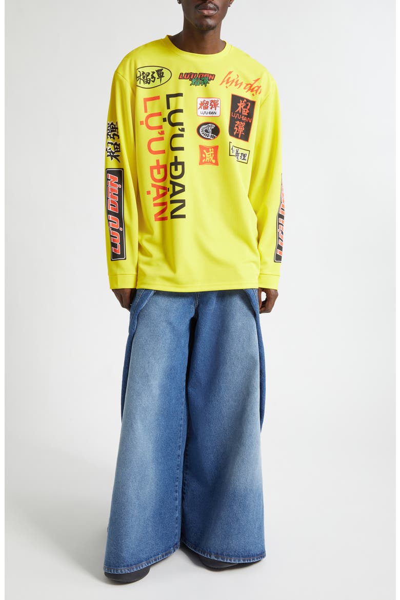 Motocross Oversize Long Sleeve Graphic T-Shirt, Alternate, color, YELLOW
