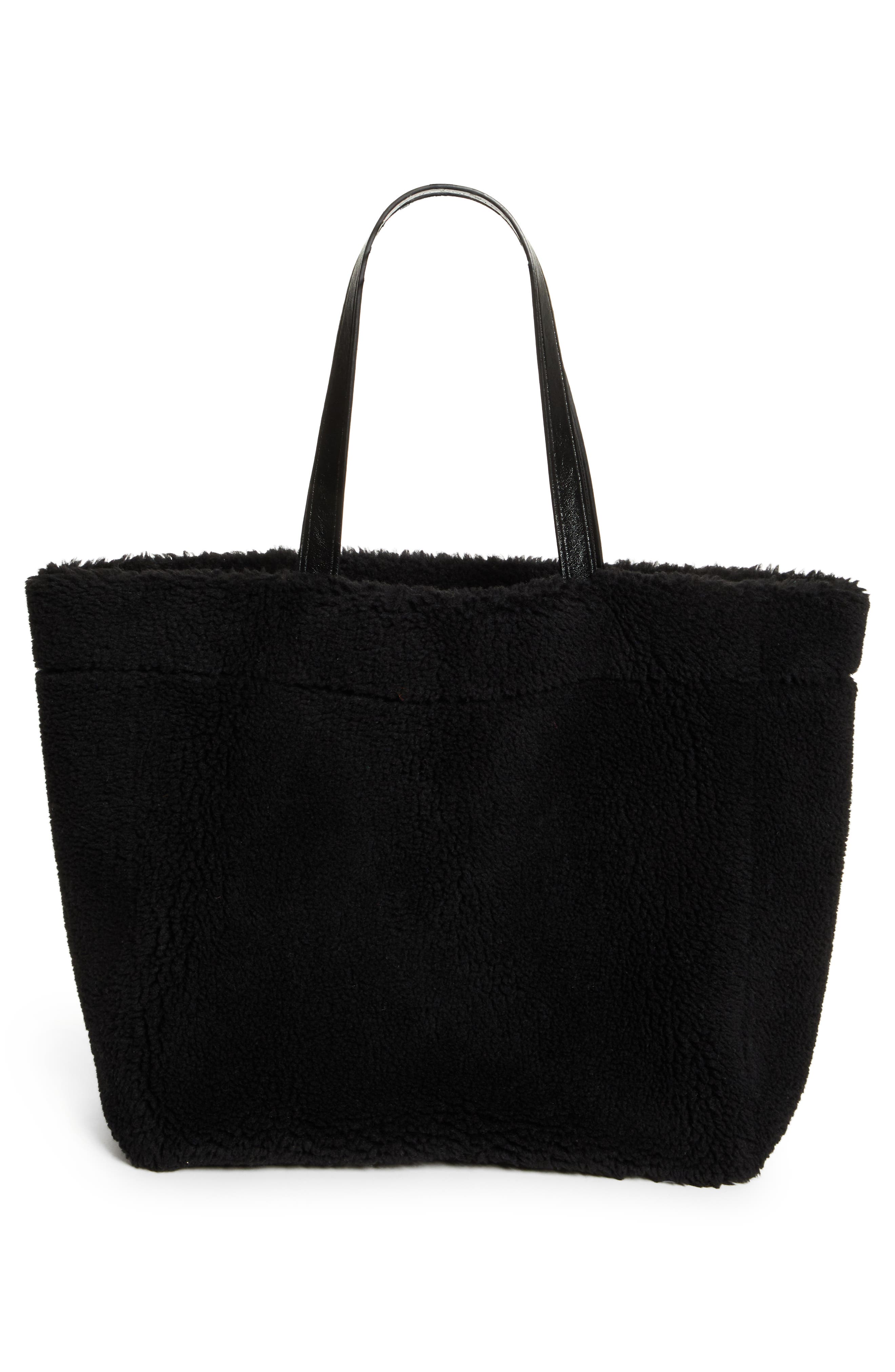 Stand Studio Large Faux Shearling Tote, Alternate, color, 