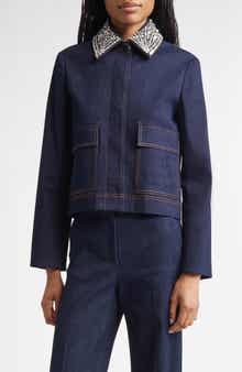 Barrington Crystal Collar Denim Jacket