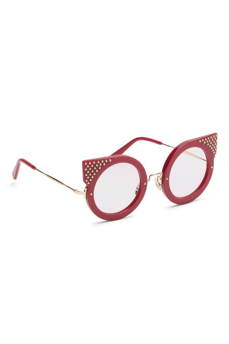 Studded Tortoiseshell Cat-eye Sunglasses Women, Main, color, Lampone/rosa/normal/gold
