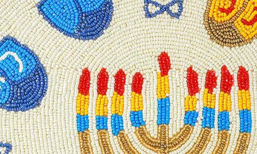 Tiramisu The Holiday Joy Beaded Menorah Placemat In Multi
