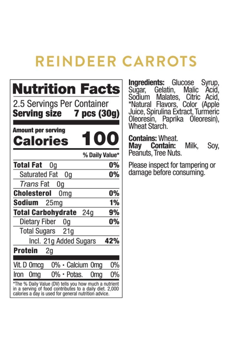 sugarfina Reindeer Carrots Set of 4 Candy Cubes, Alternate, color,