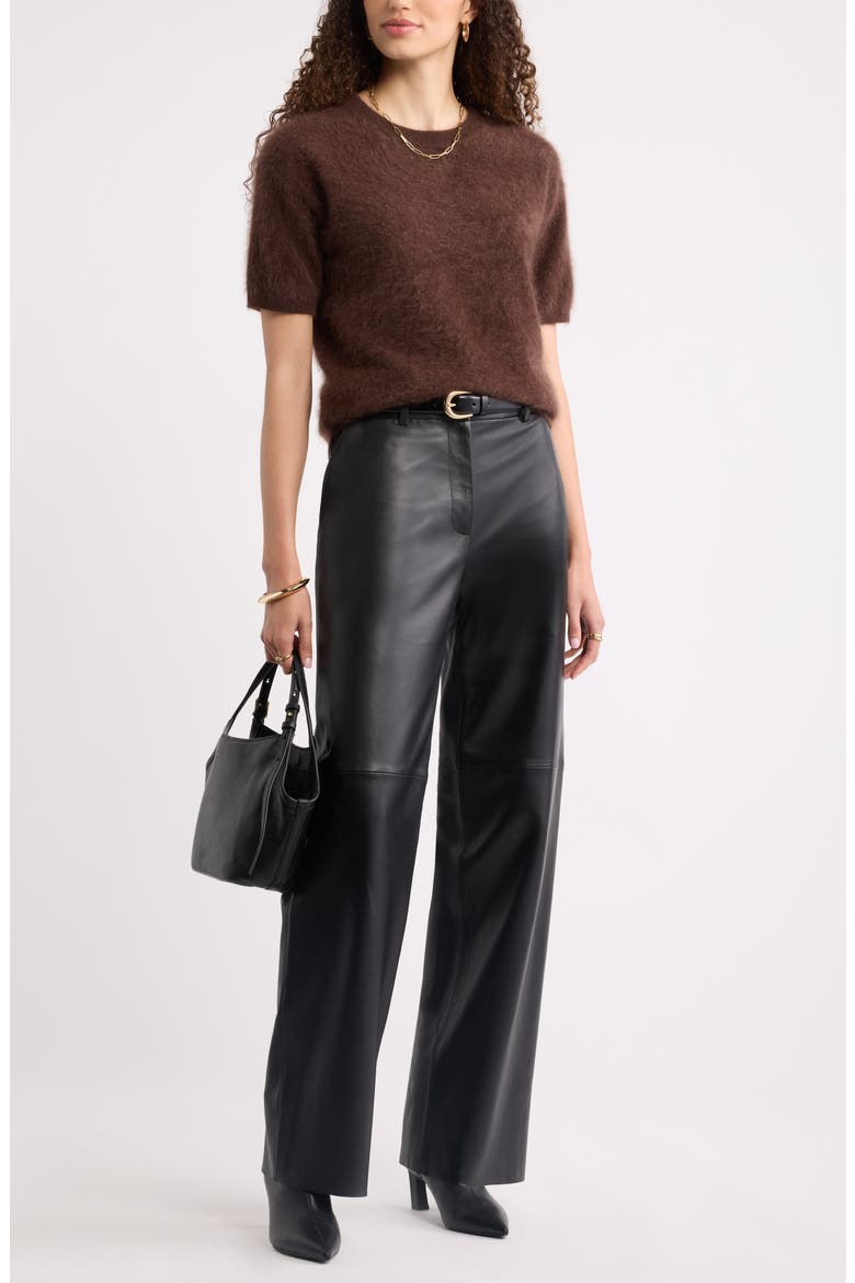 Brushed Cashmere Sweater Tee, Alternate, color, BROWN MOLE