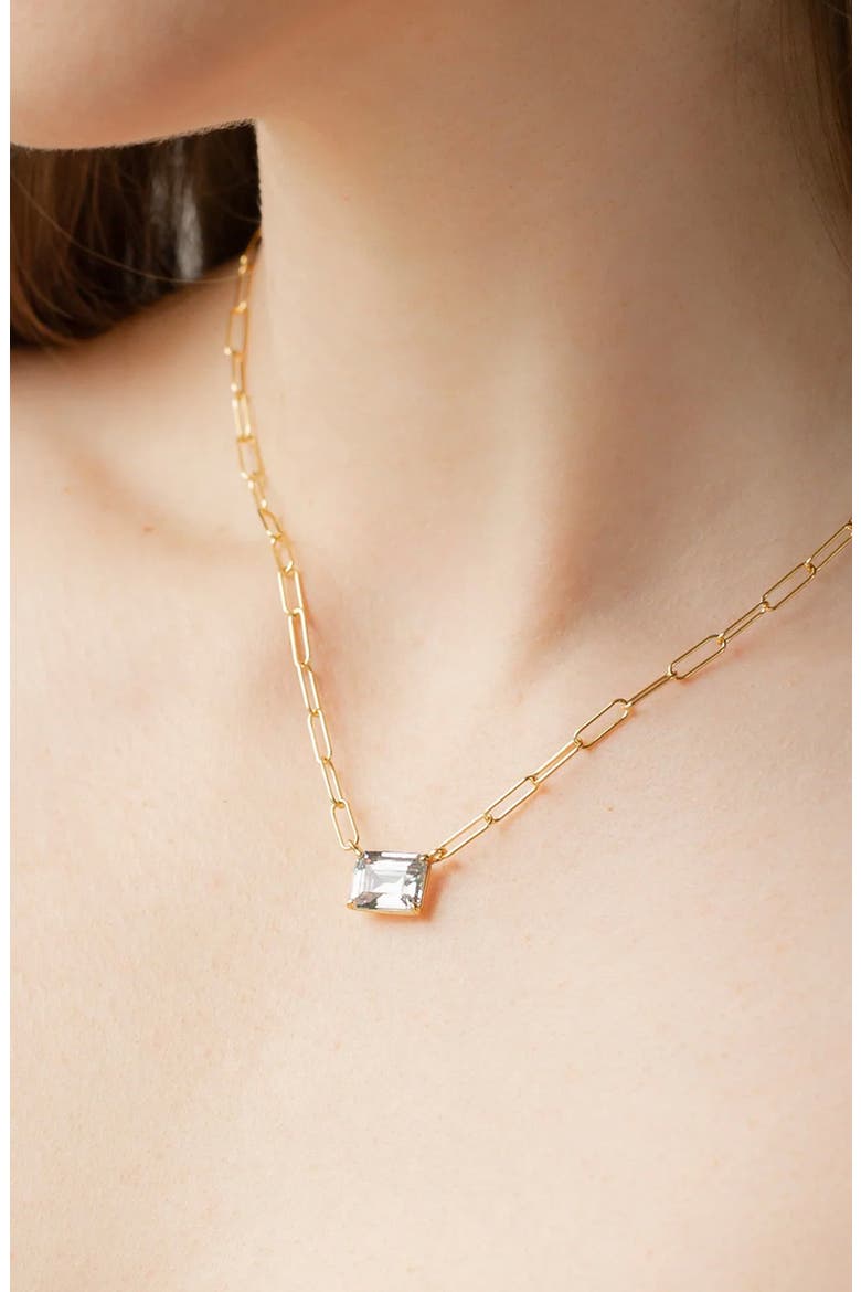 Sterling Silver 18k Gold Plated Lena Sparkle Necklace & Earring Set Daily Wear, Alternate, color, Gold