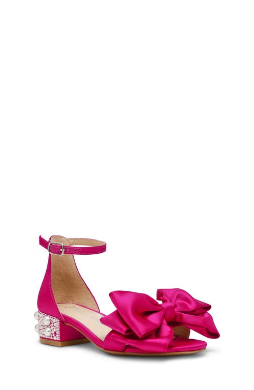 Betsey Johnson Little And Big Girls Lulu Dress Sandal With Pearl Heel In Fuchsia