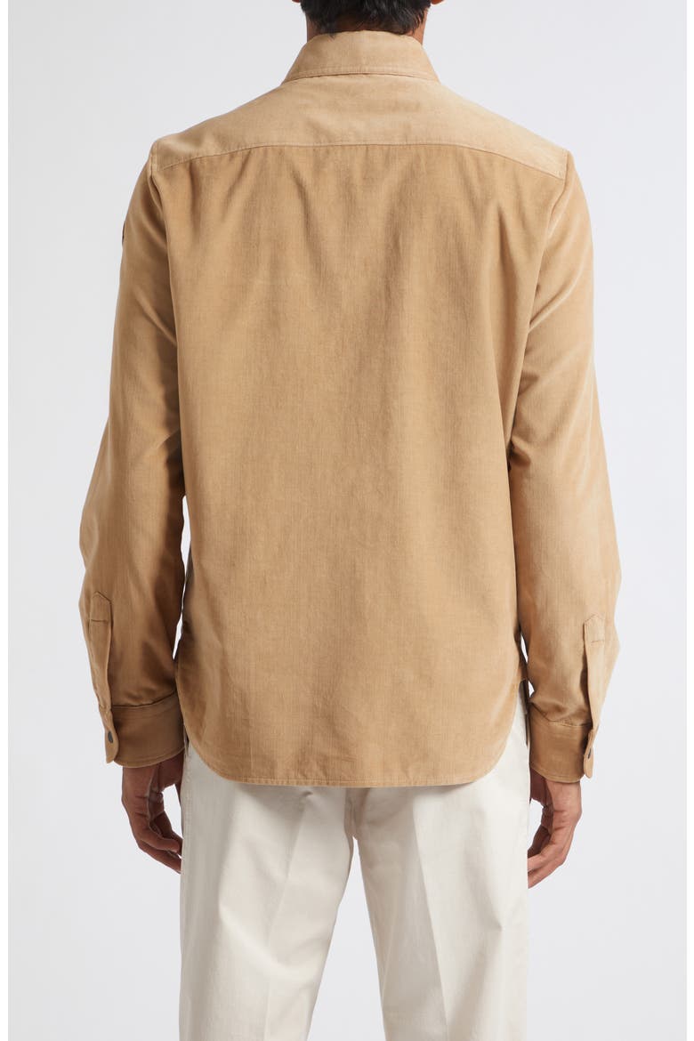 Cotton Corduroy Snap-Up Shirt, Alternate, color, TRAVERTINE