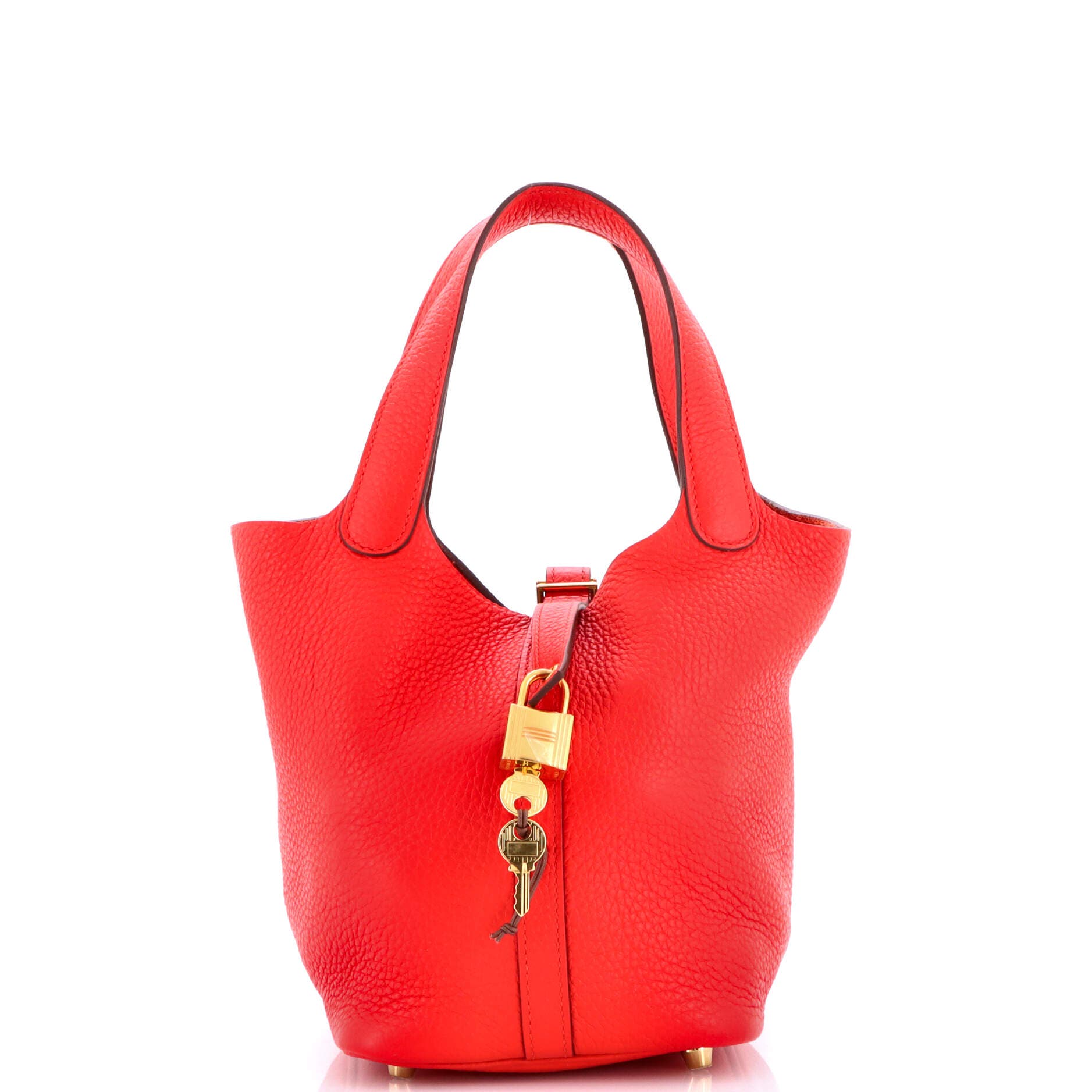 Pre-Owned Hermes Picotin Lock Bag Clemence PM, Main, color, Rouge De Coeur