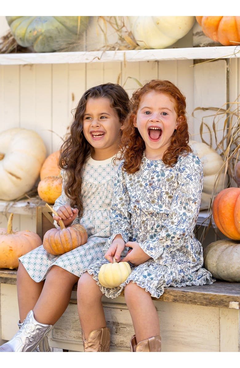 Mabel + Honey Mabel and Honey Brooklyn Floral Ruffle Dress for Toddlers, Blue., Alternate, color, Blue