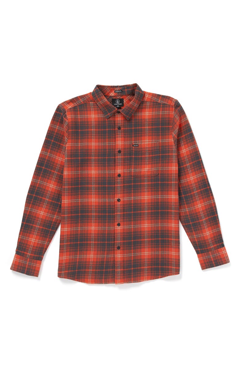 Volcom Caden Plaid Button-Up Shirt, Main, color, 