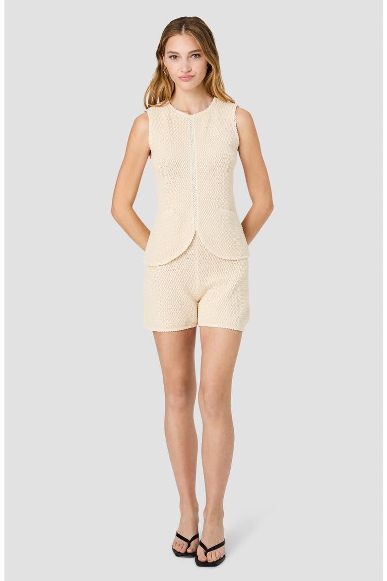 Mozart Open Stitch Shorts, Alternate, color, ECRU