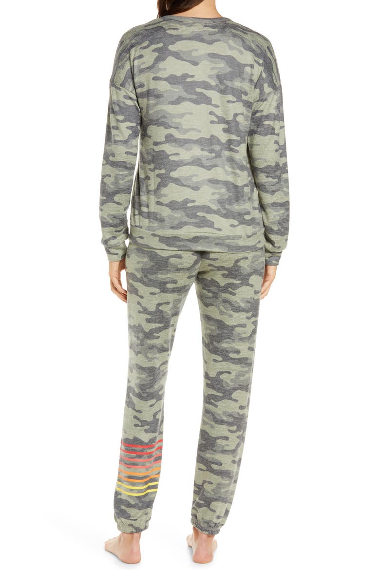 Peachy Jersey Pajamas, Alternate, color, SAGE