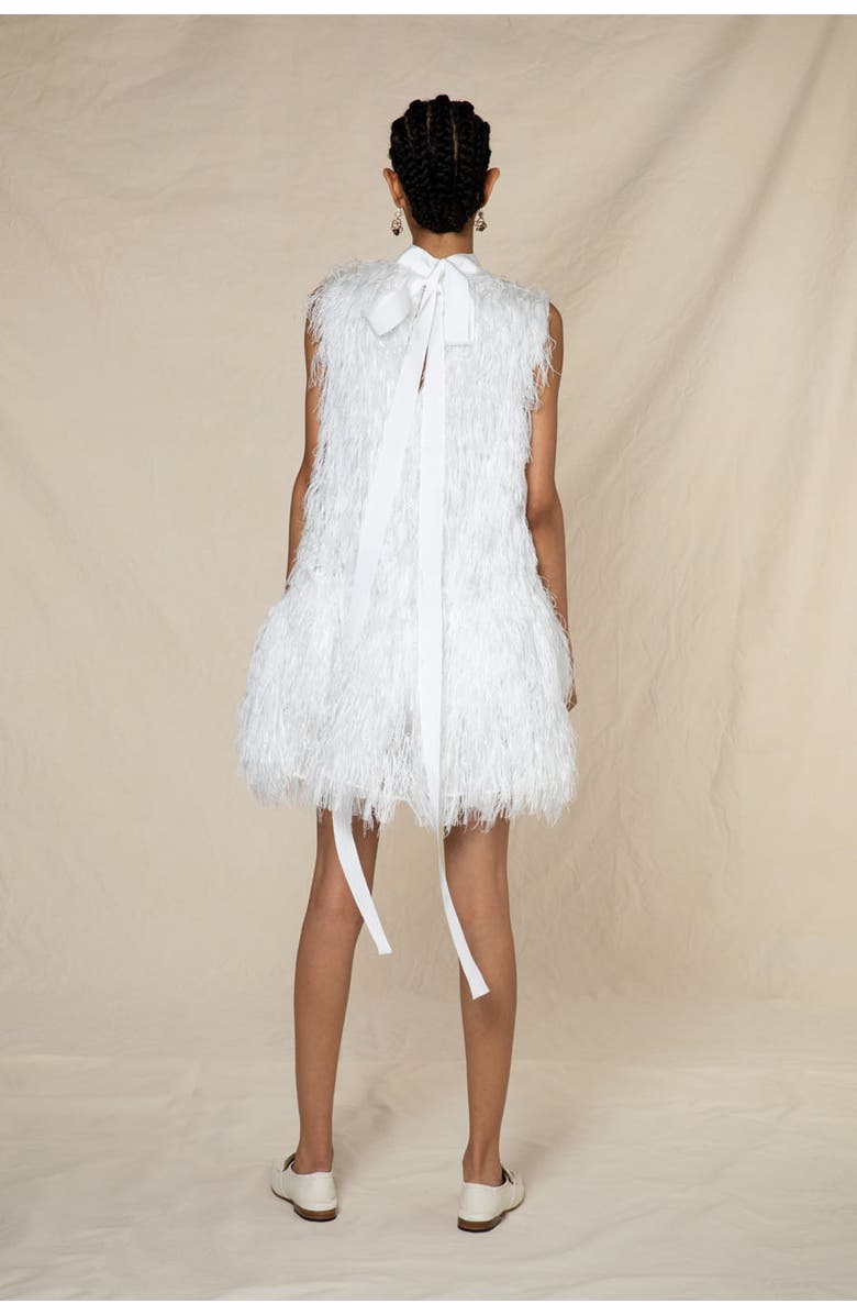 Roksanda Odette Faux Feather Bridal Dress, Alternate, color, Ivory