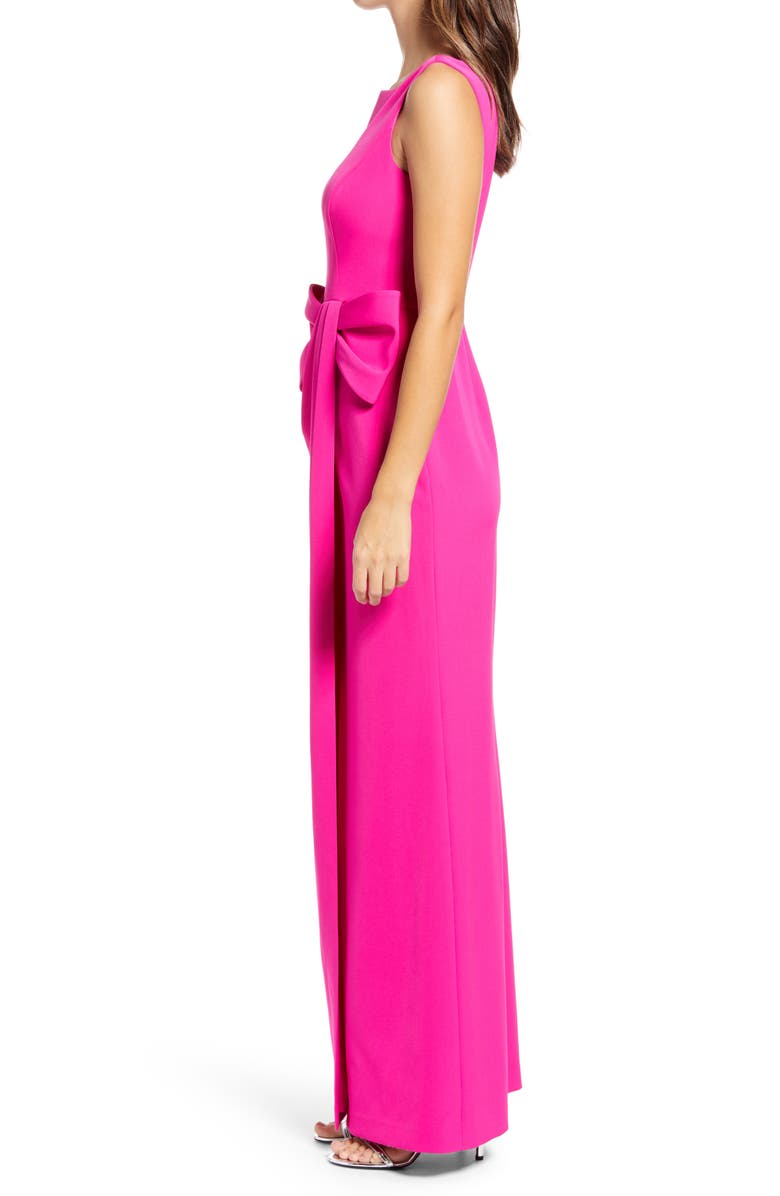 Eliza J Bow Detail Crepe Gown, Alternate, color, 