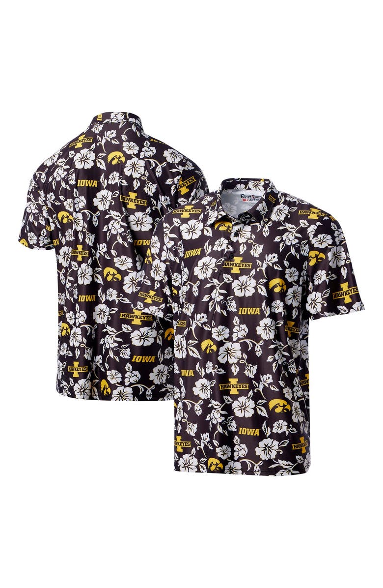 Reyn Spooner Men's Reyn Spooner Black Iowa Hawkeyes Performance Polo, Main, color, Black