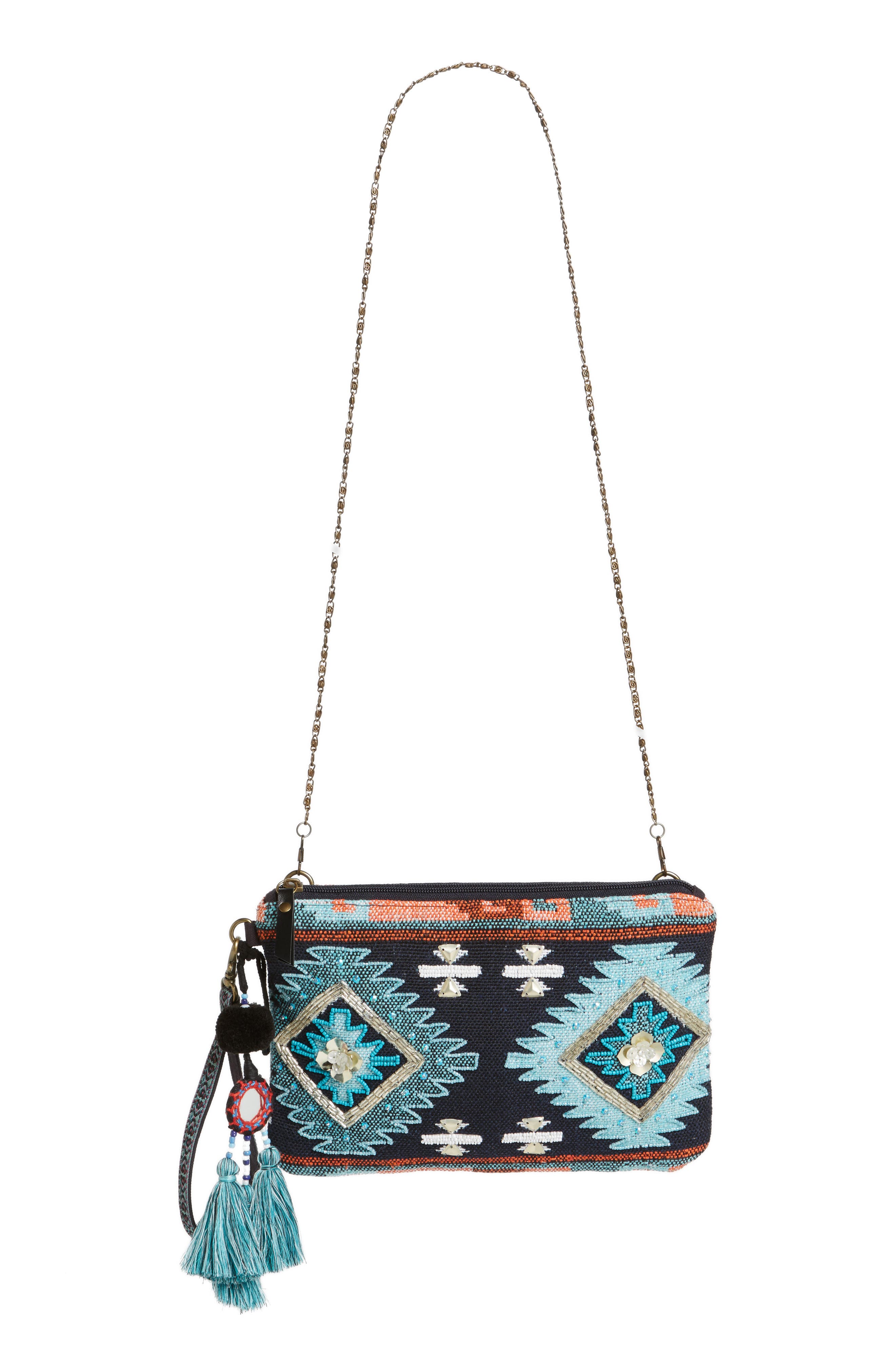 STEVEN by Steve Madden Jeffie Beaded Clutch, Main, color, 