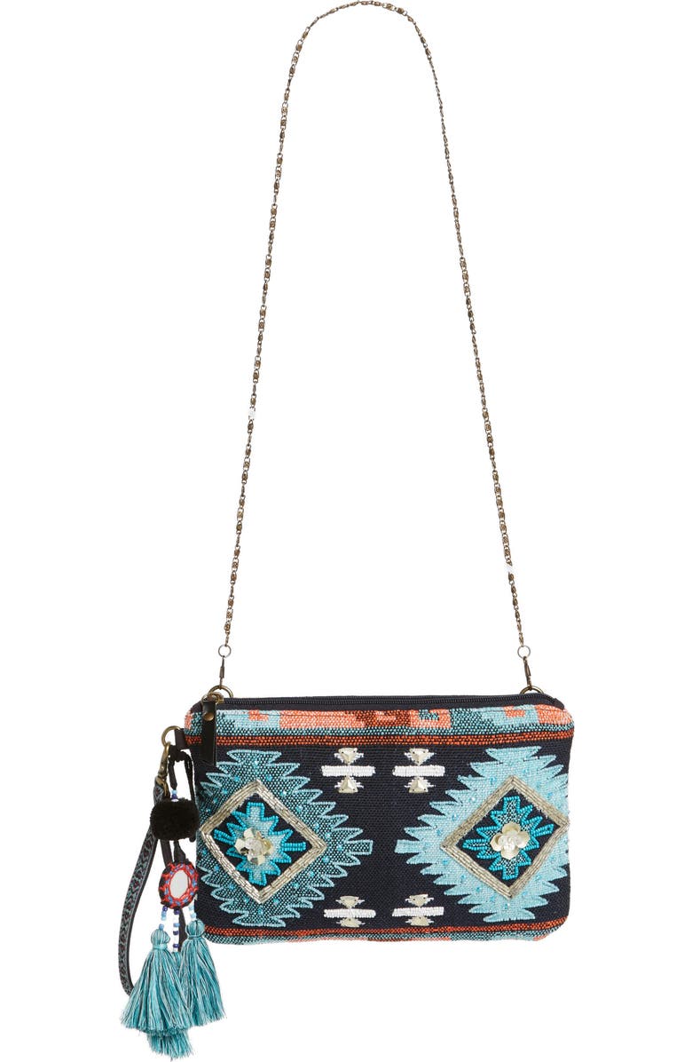 STEVEN by Steve Madden Jeffie Beaded Clutch, Main, color,