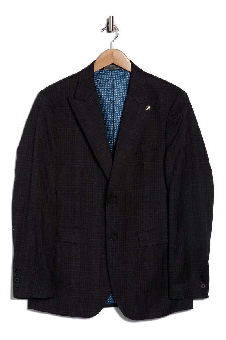 Slim Fit Solid Stretch Sport Coat, Alternate, color, BLACK