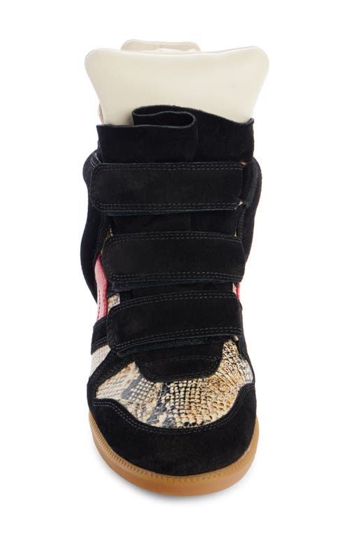 Isabel Marant Bekett Hidden Wedge Mixed Media High Top Sneaker