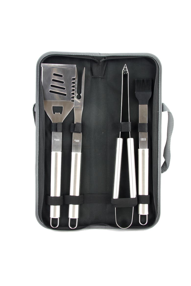 Grill Basics 5 Piece Grill Basics BBQ Set, Main, color, Silver