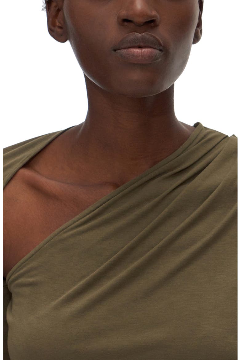 Asymmetrical Long Sleeve Stretch Jersey Top, Alternate, color, NAVAL GREEN